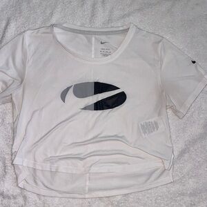 Nike White Graphic Crop T-Shirt